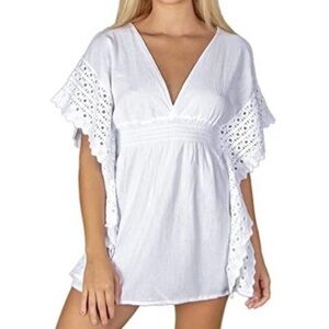 SEASPICE Resort Wear Peruvian Cotton Tunic/Cover Up Crochet Large